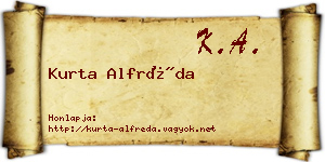 Kurta Alfréda névjegykártya